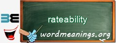 WordMeaning blackboard for rateability